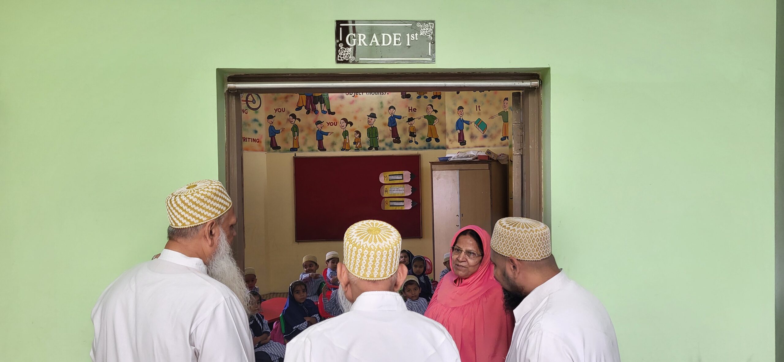 Amil Saheb visiting classrooms